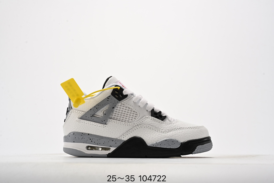 童鞋 耐克Nike Air Jordan 4 运动鞋 乔4 迈克尔·乔丹 AJ4代 中帮复古休闲运动文化篮球鞋。 秉承轻量化的速度型篮球鞋设计思想完成设计，降低重量的同时提升舒适度，中底延续前作使用了分离式后掌可视化 Air Sole气垫。鞋带孔和后跟鞋提以籃网为造型灵感，将篮球运动巧妙融入到鞋款的设计之中，使鞋身整体富有流动性、节奏感和优雅气质。 货号：308497 4029-选品中心