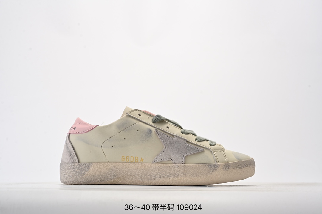 💰120 Golden Goose小脏鞋GGDB脏脏鞋男女款做旧星星情侣内增高休闲板鞋 编号:109024