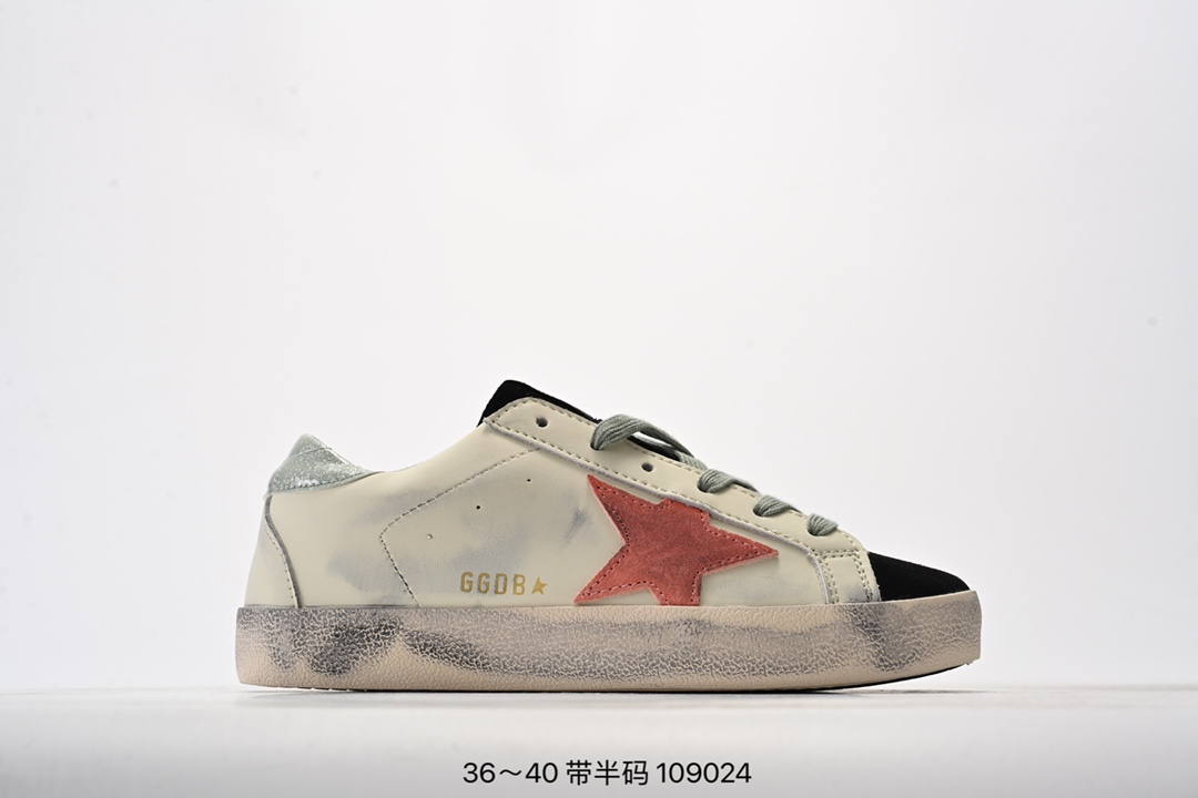 💰120 Golden Goose小脏鞋GGDB脏脏鞋男女款做旧星星情侣内增高休闲板鞋 编号：109024