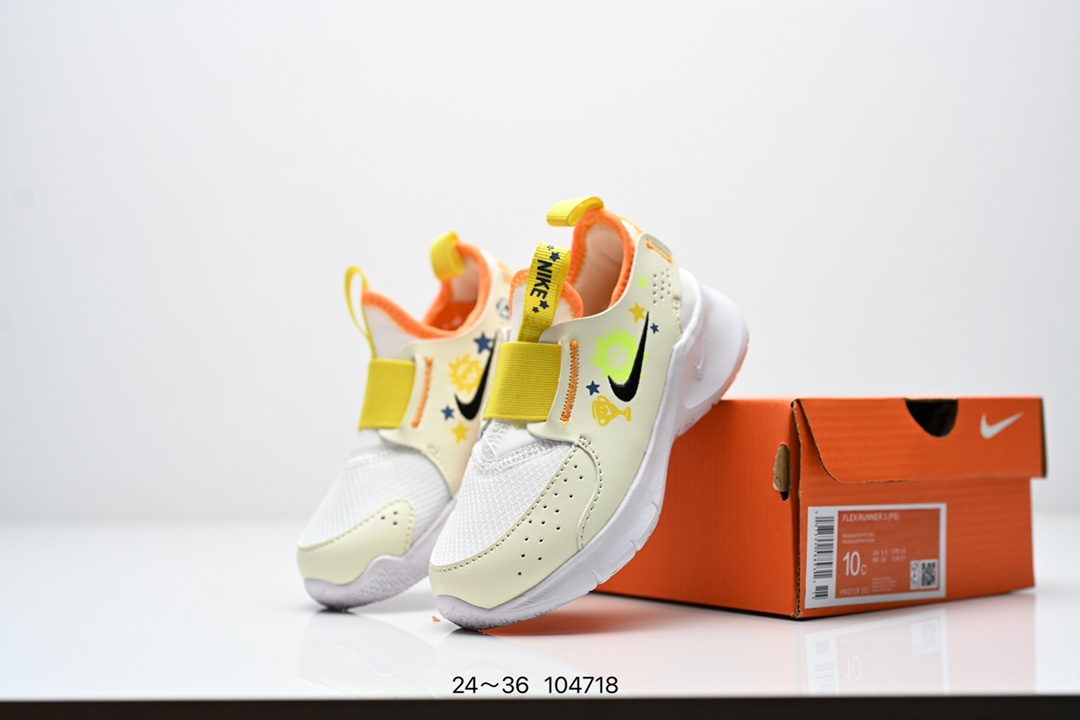 集合图 耐克NIKE FLEX RUNNER 婴童运动童鞋中童大童轻便透气舒适跑步鞋 一脚蹬 舒适非凡 FN1449 601 尺码：24 25 26 27 28 29 30 31 32 33 34 35 36 37-选品中心
