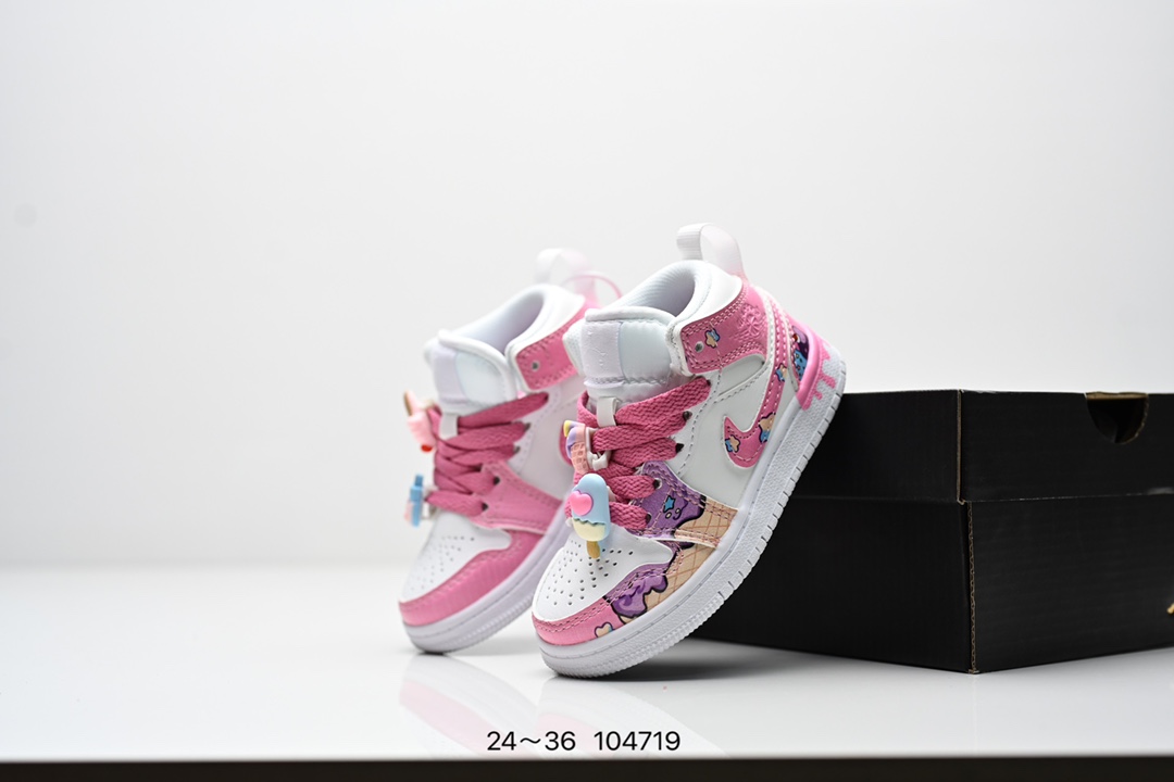 图片[4]-集合图 童鞋 Air Jordan 1 Mid SE AJ1乔丹中帮篮球鞋 红豆奶茶拼接原装原模大底 全鞋原厂定制皮料，手感细腻正确折边工艺 完美细节诠释 货号：DO7440-821 尺码：如图所示-选品中心