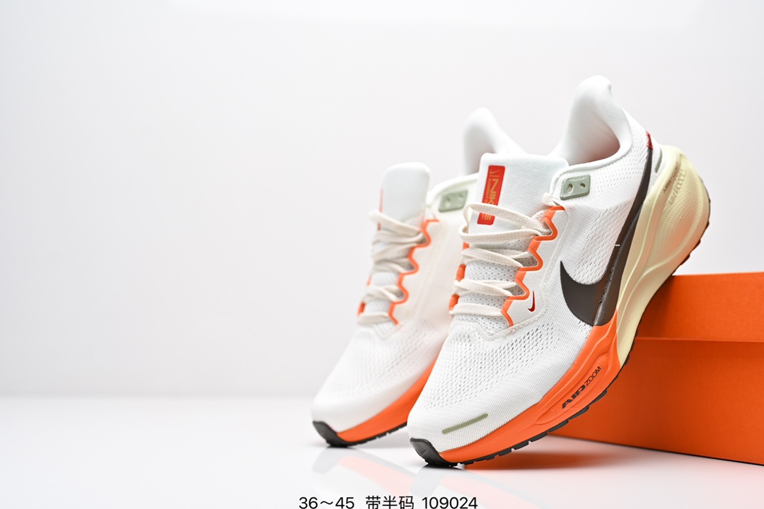 集合图💰160
Nike「飞马新鞋」触感柔软，质感升级！随着“耐克「蓝图」系列”在巴黎的盛大发布，全新一代 登月41代 Nike Pegasus 41也正式登场啦！Nike Pegasus 41采用了全掌ReactX泡绵中底，前掌和后跟还配备了Air Zoom气垫单元，据说跑起来更快更舒适哦！这次最大的升级点，就是飞马系列首次引入了ReactX泡绵，听说相比React泡绵，能量回馈提升了整整13%哦！
货号：FD2722
编码：109024