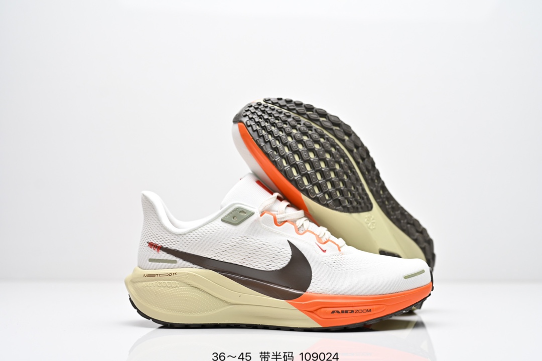 集合图💰160
Nike「飞马新鞋」触感柔软，质感升级！随着“耐克「蓝图」系列”在巴黎的盛大发布，全新一代 登月41代 Nike Pegasus 41也正式登场啦！Nike Pegasus 41采用了全掌ReactX泡绵中底，前掌和后跟还配备了Air Zoom气垫单元，据说跑起来更快更舒适哦！这次最大的升级点，就是飞马系列首次引入了ReactX泡绵，听说相比React泡绵，能量回馈提升了整整13%哦！
货号：FD2722
编码：109024