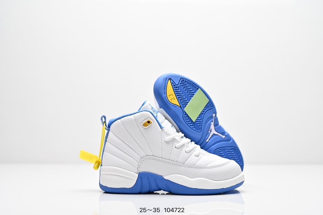 图片[5]-童鞋耐克 AJ 乔丹12代 Nike Air Jordan 12 Retro 篮球鞋复刻男子运动鞋 重现设计师汀克·哈特菲尔德广受赞誉的 1996 年鞋款设计，后者率先将 Zoom Air 缓震配置引入经典系列。鞋面采用优质材料，打造当季潮流风范。 优质材质组合鞋面，实现出色耐穿性 泡绵中底搭载全掌型 Zoom Air 缓震配置，塑就出众回弹的缓震效果 碳纤维稳定片 橡胶外底 货号：CT8013 尺码：童鞋-选品中心