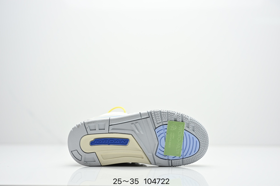 图片[6]-童鞋Air Jordan 3 Retro 复刻白水泥 AJ3 乔丹3代 aj3 乔3 经典复刻白水泥 乔丹篮球鞋系列 鞋身以白色为主调，采用优质皮革材质搭配鞋头及后跟处的经典元素爆裂纹，搭配灰色外底，简约而不失活力，纯色鞋身也很好地渲染了其不凡的质感。至于细节，该鞋款后跟处的Jumpman Logo同样采用黑色打造，鞋口及鞋面则添加了透气孔设计，更适合炎热的夏日。 货号：DN3707-100 尺码：如图所示-选品中心
