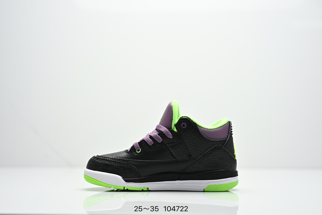 图片[3]-童鞋Air Jordan 3 Retro 复刻白水泥 AJ3 乔丹3代 aj3 乔3 经典复刻白水泥 乔丹篮球鞋系列 鞋身以白色为主调，采用优质皮革材质搭配鞋头及后跟处的经典元素爆裂纹，搭配灰色外底，简约而不失活力，纯色鞋身也很好地渲染了其不凡的质感。至于细节，该鞋款后跟处的Jumpman Logo同样采用黑色打造，鞋口及鞋面则添加了透气孔设计，更适合炎热的夏日。 货号：DN3707-100 尺码：如图所示-选品中心