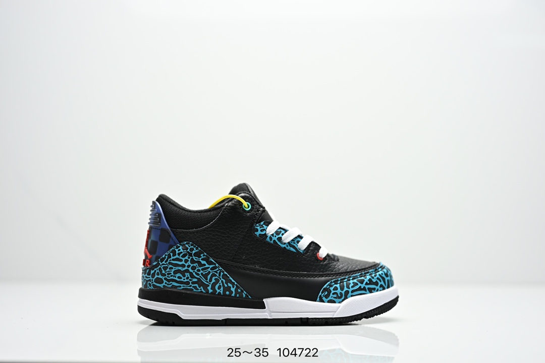 图片[5]-童鞋Air Jordan 3 Retro 复刻白水泥 AJ3 乔丹3代 aj3 乔3 经典复刻白水泥 乔丹篮球鞋系列 鞋身以白色为主调，采用优质皮革材质搭配鞋头及后跟处的经典元素爆裂纹，搭配灰色外底，简约而不失活力，纯色鞋身也很好地渲染了其不凡的质感。至于细节，该鞋款后跟处的Jumpman Logo同样采用黑色打造，鞋口及鞋面则添加了透气孔设计，更适合炎热的夏日。 货号：DN3707-100 尺码：如图所示-选品中心
