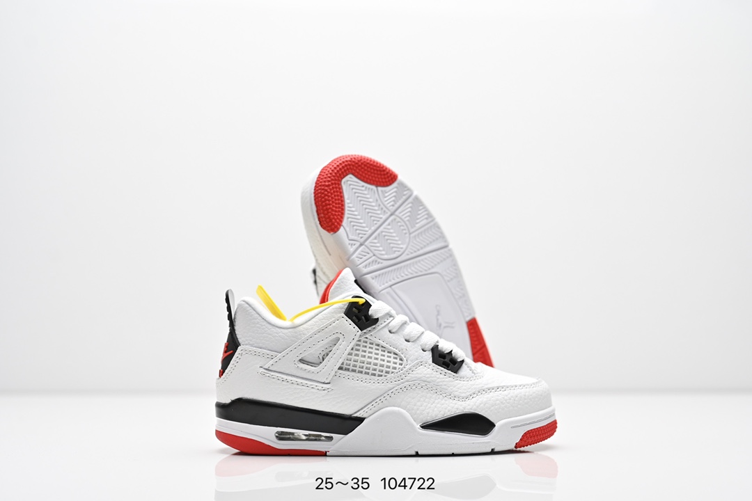 图片[5]-童鞋耐克 AJ 乔丹4代 Nike Air Jordan 4 Retro 篮球鞋复刻男子运动鞋 重现设计师汀克·哈特菲尔德广受赞誉的 1996 年鞋款设计，后者率先将 Zoom Air 缓震配置引入经典系列。鞋面采用优质材料，打造当季潮流风范。 优质材质组合鞋面，实现出色耐穿性 泡绵中底搭载全掌型 Zoom Air 缓震配置，塑就出众回弹的缓震效果 碳纤维稳定片 橡胶外底 货号：DH6927 057 尺码：童鞋-选品中心
