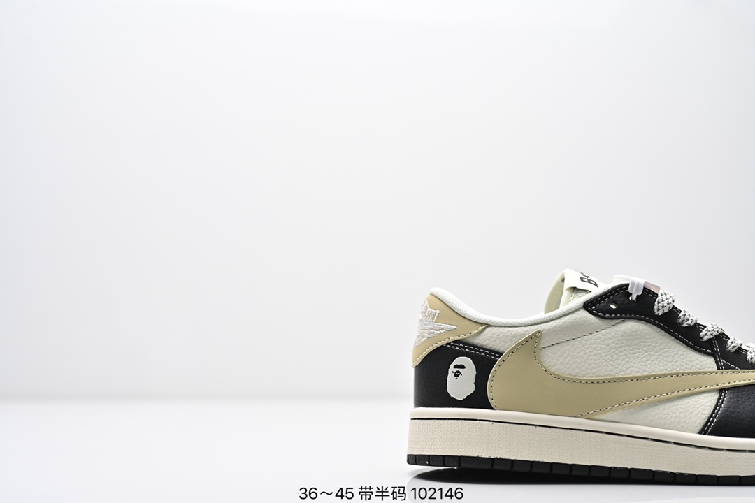 💰270
AJ1倒勾Travis Scott x Air Jordan 1 ” Reverse Mocha “ AJ1乔1 TS 闪电 联名倒钩 低帮文化篮球鞋 完美品质出货 细节如图所示  鞋面切割工整  冲孔整齐干净 中底拉帮线 整体清洁度非常好
货号:SJ2068-003
尺码：36 36.5 37.5 38 38.5 39 40 40.5 41 42 42.5 43 44 45 
编号：102146