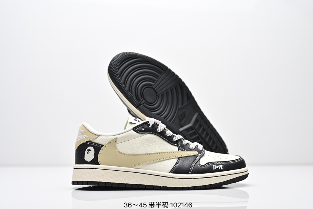 💰270
AJ1倒勾Travis Scott x Air Jordan 1 ” Reverse Mocha “ AJ1乔1 TS 闪电 联名倒钩 低帮文化篮球鞋 完美品质出货 细节如图所示  鞋面切割工整  冲孔整齐干净 中底拉帮线 整体清洁度非常好
货号:SJ2068-003
尺码：36 36.5 37.5 38 38.5 39 40 40.5 41 42 42.5 43 44 45 
编号：102146