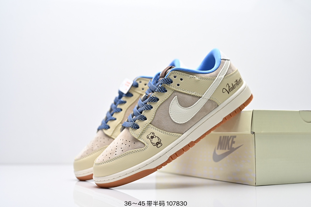 💰190
耐克Nike SB Dunk Low Retro 扣篮系列 复古低帮休闲运动滑板板鞋。采用脚感柔软舒适ZoomAir气垫，有效吸收滑板等极限运动在落地时带来的冲击力，为街头运动者们提供更好的保护。
尺码：36-45带半码
编码：107830