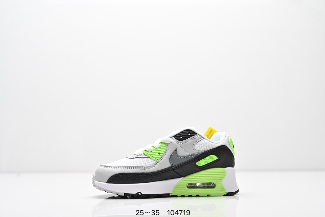 图片[3]-耐克 Nike Air Max 90童鞋后半掌气垫缓震运动鞋时尚男女士跑步鞋 。作为 Nike 休闲型 Air Max 鞋款，Nike Air Max 270 运动鞋为你带来时尚舒适的穿着感受和出众格调。鞋款设计灵感源自 Air Max 经典，搭配大型窗口和新颖配色，彰显 Nike 的出众创新。Max Air 270 缓震配置，缔造非凡舒适的日常穿着体验，织物与合成材质组合鞋面，打造轻盈贴合感和透气感受，泡绵中底，柔软舒适。弹性内衬和靴式设计，打造个性化贴合感，外底搭配橡胶设计，塑就强劲抓地力与出色耐穿性，合成材质与织物组合设计，提拉设计。 货号：AH8050 尺码：25～35-选品中心