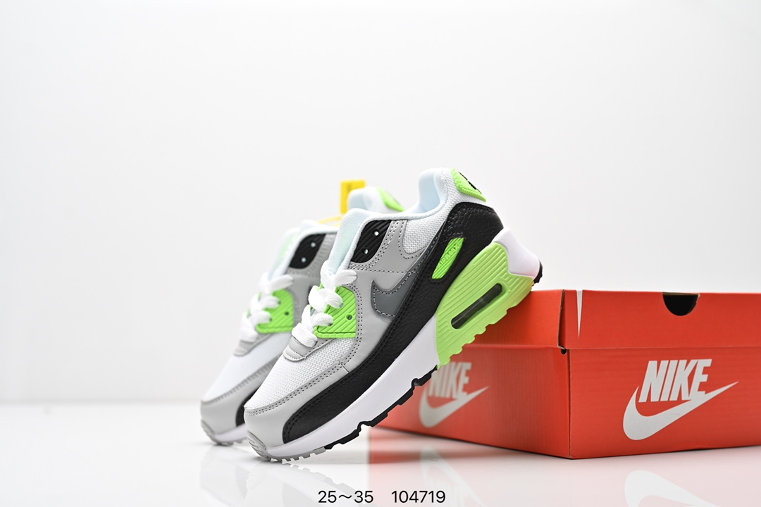 图片[9]-耐克 Nike Air Max 90童鞋后半掌气垫缓震运动鞋时尚男女士跑步鞋 。作为 Nike 休闲型 Air Max 鞋款，Nike Air Max 270 运动鞋为你带来时尚舒适的穿着感受和出众格调。鞋款设计灵感源自 Air Max 经典，搭配大型窗口和新颖配色，彰显 Nike 的出众创新。Max Air 270 缓震配置，缔造非凡舒适的日常穿着体验，织物与合成材质组合鞋面，打造轻盈贴合感和透气感受，泡绵中底，柔软舒适。弹性内衬和靴式设计，打造个性化贴合感，外底搭配橡胶设计，塑就强劲抓地力与出色耐穿性，合成材质与织物组合设计，提拉设计。 货号：AH8050 尺码：25～35-选品中心