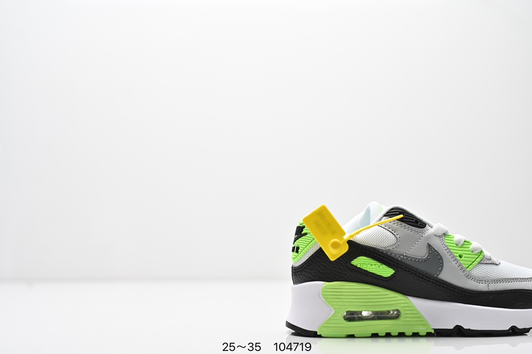 图片[2]-耐克 Nike Air Max 90童鞋后半掌气垫缓震运动鞋时尚男女士跑步鞋 。作为 Nike 休闲型 Air Max 鞋款，Nike Air Max 270 运动鞋为你带来时尚舒适的穿着感受和出众格调。鞋款设计灵感源自 Air Max 经典，搭配大型窗口和新颖配色，彰显 Nike 的出众创新。Max Air 270 缓震配置，缔造非凡舒适的日常穿着体验，织物与合成材质组合鞋面，打造轻盈贴合感和透气感受，泡绵中底，柔软舒适。弹性内衬和靴式设计，打造个性化贴合感，外底搭配橡胶设计，塑就强劲抓地力与出色耐穿性，合成材质与织物组合设计，提拉设计。 货号：AH8050 尺码：25～35-选品中心