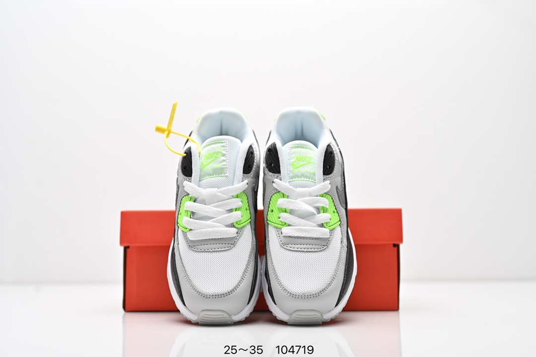 图片[8]-耐克 Nike Air Max 90童鞋后半掌气垫缓震运动鞋时尚男女士跑步鞋 。作为 Nike 休闲型 Air Max 鞋款，Nike Air Max 270 运动鞋为你带来时尚舒适的穿着感受和出众格调。鞋款设计灵感源自 Air Max 经典，搭配大型窗口和新颖配色，彰显 Nike 的出众创新。Max Air 270 缓震配置，缔造非凡舒适的日常穿着体验，织物与合成材质组合鞋面，打造轻盈贴合感和透气感受，泡绵中底，柔软舒适。弹性内衬和靴式设计，打造个性化贴合感，外底搭配橡胶设计，塑就强劲抓地力与出色耐穿性，合成材质与织物组合设计，提拉设计。 货号：AH8050 尺码：25～35-选品中心