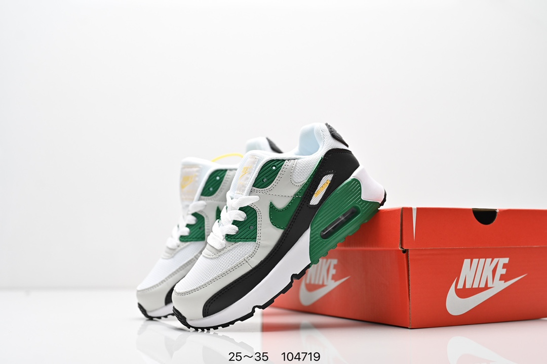 图片[9]-耐克 Nike Air Max 90童鞋后半掌气垫缓震运动鞋时尚男女士跑步鞋 。作为 Nike 休闲型 Air Max 鞋款，Nike Air Max 270 运动鞋为你带来时尚舒适的穿着感受和出众格调。鞋款设计灵感源自 Air Max 经典，搭配大型窗口和新颖配色，彰显 Nike 的出众创新。Max Air 270 缓震配置，缔造非凡舒适的日常穿着体验，织物与合成材质组合鞋面，打造轻盈贴合感和透气感受，泡绵中底，柔软舒适。弹性内衬和靴式设计，打造个性化贴合感，外底搭配橡胶设计，塑就强劲抓地力与出色耐穿性，合成材质与织物组合设计，提拉设计。 货号：AH8050 尺码：25～35-选品中心