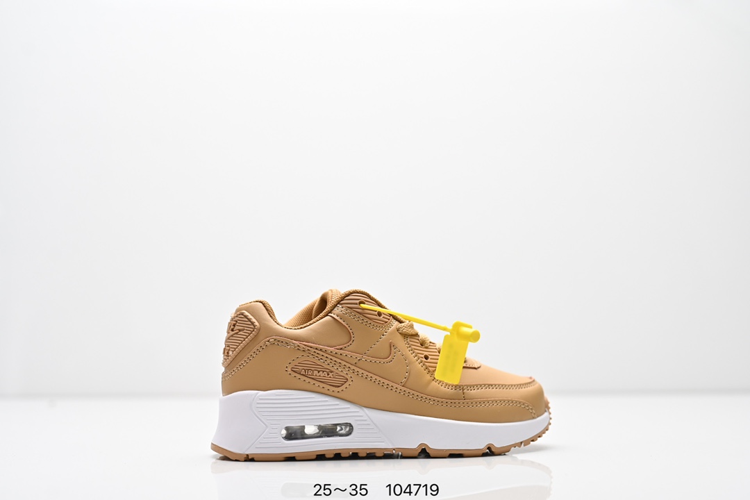 耐克 Nike Air Max 90童鞋后半掌气垫缓震运动鞋时尚男女士跑步鞋 。作为 Nike 休闲型 Air Max 鞋款，Nike Air Max 270 运动鞋为你带来时尚舒适的穿着感受和出众格调。鞋款设计灵感源自 Air Max 经典，搭配大型窗口和新颖配色，彰显 Nike 的出众创新。Max Air 270 缓震配置，缔造非凡舒适的日常穿着体验，织物与合成材质组合鞋面，打造轻盈贴合感和透气感受，泡绵中底，柔软舒适。弹性内衬和靴式设计，打造个性化贴合感，外底搭配橡胶设计，塑就强劲抓地力与出色耐穿性，合成材质与织物组合设计，提拉设计。 货号：AH8050 尺码：25～35-选品中心