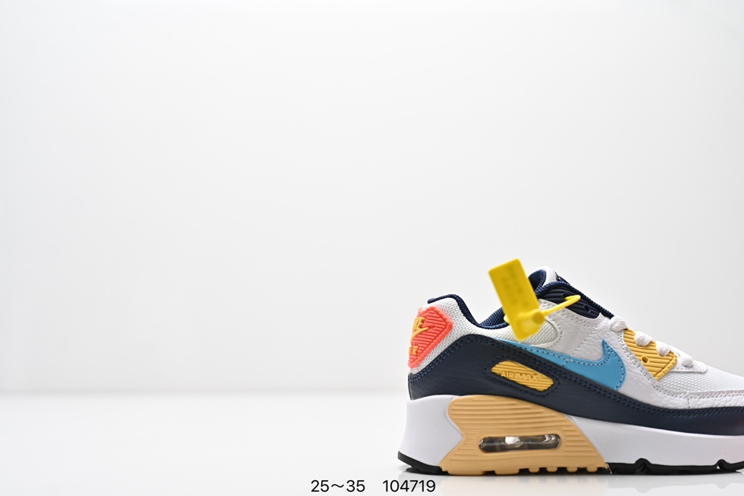 图片[2]-耐克 Nike Air Max 90童鞋后半掌气垫缓震运动鞋时尚男女士跑步鞋 。作为 Nike 休闲型 Air Max 鞋款，Nike Air Max 270 运动鞋为你带来时尚舒适的穿着感受和出众格调。鞋款设计灵感源自 Air Max 经典，搭配大型窗口和新颖配色，彰显 Nike 的出众创新。Max Air 270 缓震配置，缔造非凡舒适的日常穿着体验，织物与合成材质组合鞋面，打造轻盈贴合感和透气感受，泡绵中底，柔软舒适。弹性内衬和靴式设计，打造个性化贴合感，外底搭配橡胶设计，塑就强劲抓地力与出色耐穿性，合成材质与织物组合设计，提拉设计。 货号：AH8050 尺码：25～35-选品中心