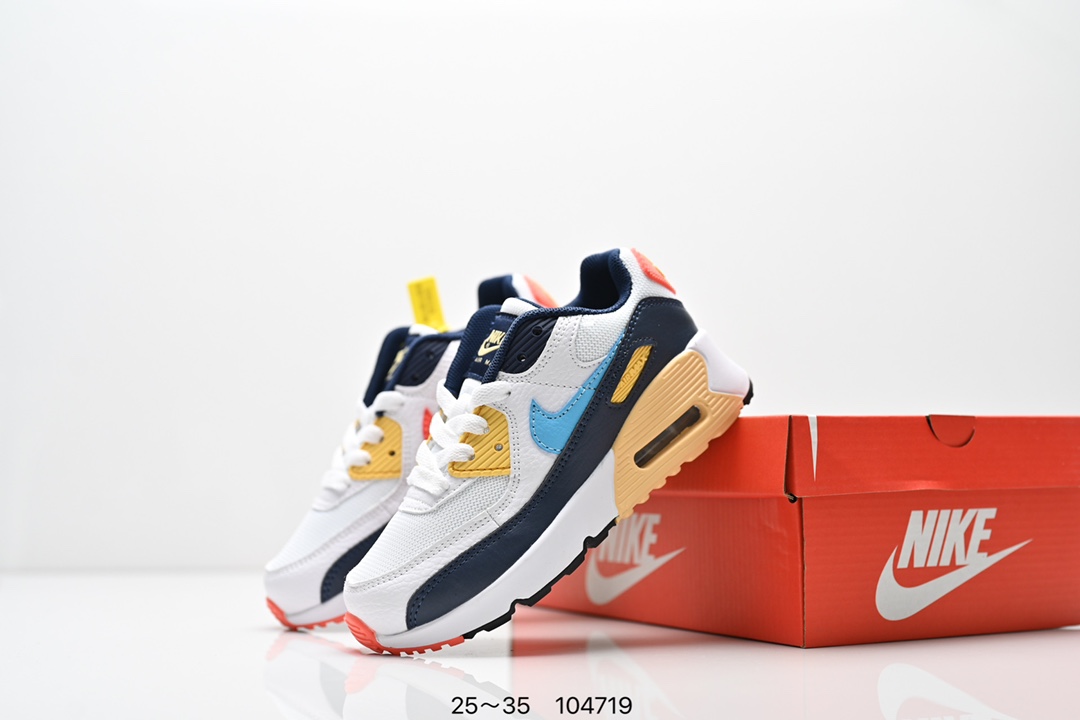 图片[9]-耐克 Nike Air Max 90童鞋后半掌气垫缓震运动鞋时尚男女士跑步鞋 。作为 Nike 休闲型 Air Max 鞋款，Nike Air Max 270 运动鞋为你带来时尚舒适的穿着感受和出众格调。鞋款设计灵感源自 Air Max 经典，搭配大型窗口和新颖配色，彰显 Nike 的出众创新。Max Air 270 缓震配置，缔造非凡舒适的日常穿着体验，织物与合成材质组合鞋面，打造轻盈贴合感和透气感受，泡绵中底，柔软舒适。弹性内衬和靴式设计，打造个性化贴合感，外底搭配橡胶设计，塑就强劲抓地力与出色耐穿性，合成材质与织物组合设计，提拉设计。 货号：AH8050 尺码：25～35-选品中心