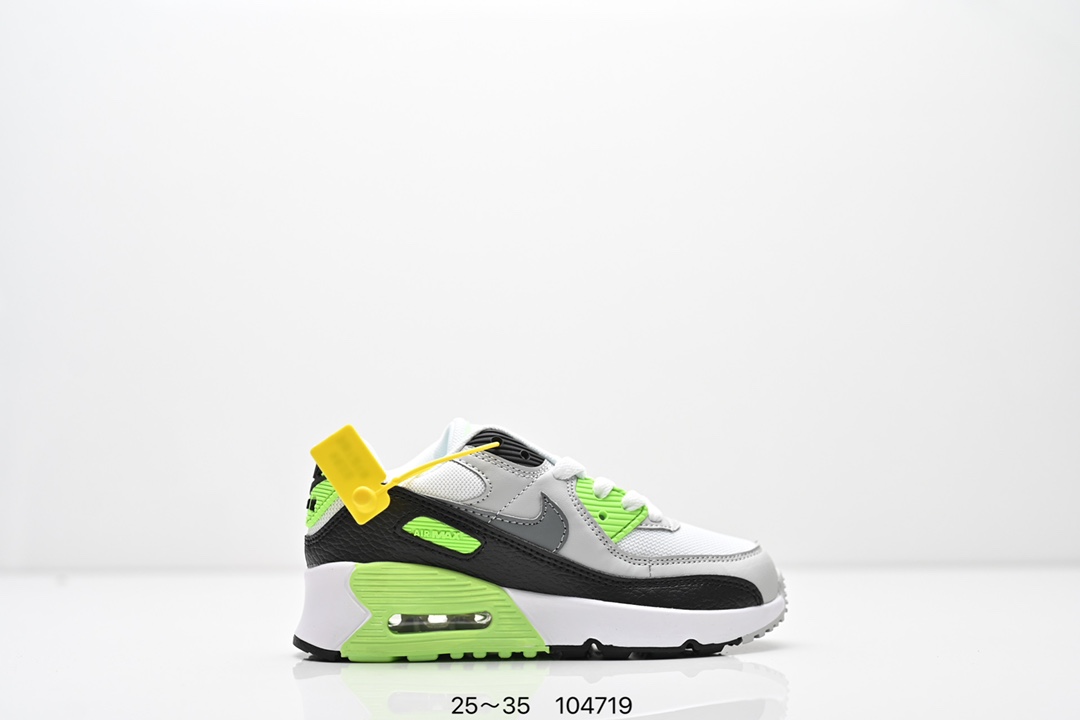图片[6]-集合图 耐克 Nike Air Max 90童鞋后半掌气垫缓震运动鞋时尚男女士跑步鞋 。作为 Nike 休闲型 Air Max 鞋款，Nike Air Max 270 运动鞋为你带来时尚舒适的穿着感受和出众格调。鞋款设计灵感源自 Air Max 经典，搭配大型窗口和新颖配色，彰显 Nike 的出众创新。Max Air 270 缓震配置，缔造非凡舒适的日常穿着体验，织物与合成材质组合鞋面，打造轻盈贴合感和透气感受，泡绵中底，柔软舒适。弹性内衬和靴式设计，打造个性化贴合感，外底搭配橡胶设计，塑就强劲抓地力与出色耐穿性，合成材质与织物组合设计，提拉设计。 货号：AH8050 尺码：25～35-选品中心