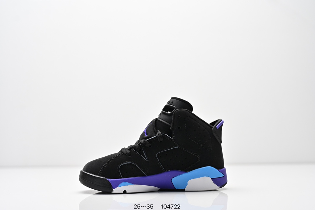 图片[3]-童鞋耐克Nike Air Jordan 6 Retro”Midnight Navy“乔丹AJ6代低帮复古休闲文化篮球鞋 采用纹头层皮鞋面材质#中底注胶及缜密中底拉帮工艺#外置开窗式真Sole气垫装置❗ 货号：384664 104 尺码：25～35 ID：104722-选品中心