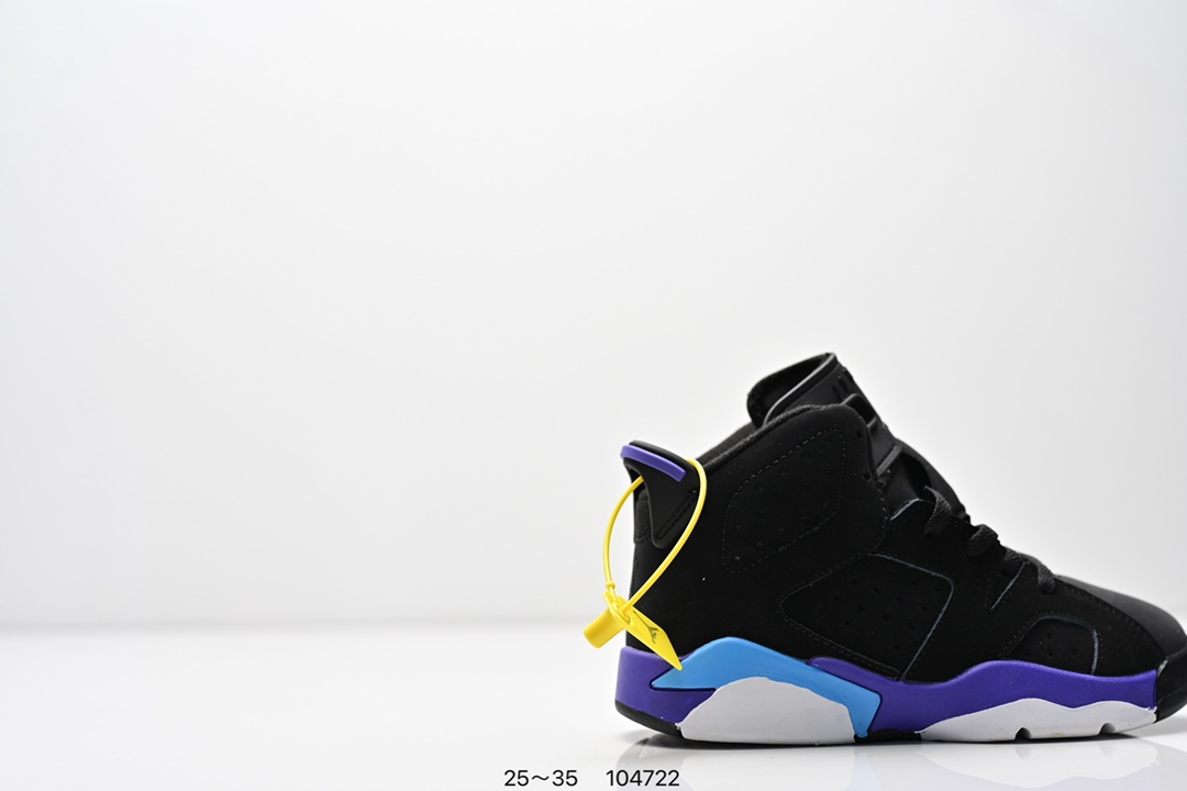 图片[2]-童鞋耐克Nike Air Jordan 6 Retro”Midnight Navy“乔丹AJ6代低帮复古休闲文化篮球鞋 采用纹头层皮鞋面材质#中底注胶及缜密中底拉帮工艺#外置开窗式真Sole气垫装置❗ 货号：384664 104 尺码：25～35 ID：104722-选品中心
