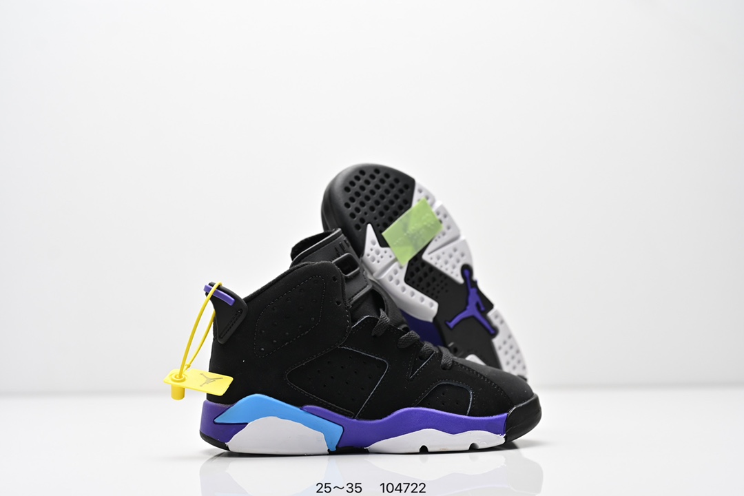 图片[5]-童鞋耐克Nike Air Jordan 6 Retro”Midnight Navy“乔丹AJ6代低帮复古休闲文化篮球鞋 采用纹头层皮鞋面材质#中底注胶及缜密中底拉帮工艺#外置开窗式真Sole气垫装置❗ 货号：384664 104 尺码：25～35 ID：104722-选品中心