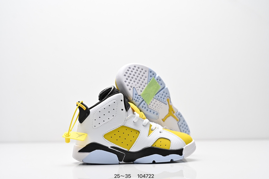 图片[5]-童鞋耐克Nike Air Jordan 6 Retro”Midnight Navy“乔丹AJ6代低帮复古休闲文化篮球鞋 采用纹头层皮鞋面材质#中底注胶及缜密中底拉帮工艺#外置开窗式真Sole气垫装置❗ 货号：384664 104 尺码：25～35 ID：104722-选品中心