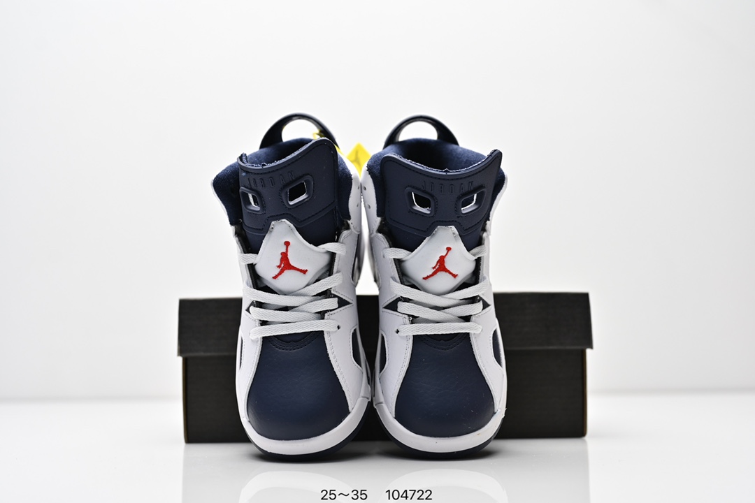 图片[8]-童鞋耐克Nike Air Jordan 6 Retro”Midnight Navy“乔丹AJ6代低帮复古休闲文化篮球鞋 采用纹头层皮鞋面材质#中底注胶及缜密中底拉帮工艺#外置开窗式真Sole气垫装置❗ 货号：384664 104 尺码：25～35 ID：104722-选品中心