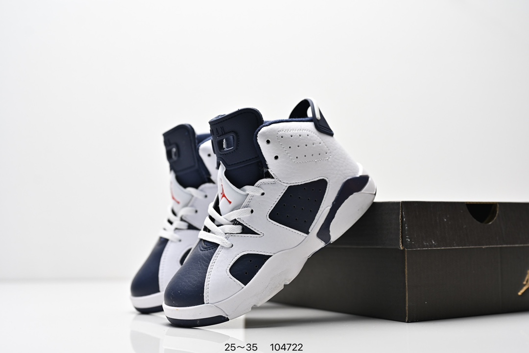 图片[9]-童鞋耐克Nike Air Jordan 6 Retro”Midnight Navy“乔丹AJ6代低帮复古休闲文化篮球鞋 采用纹头层皮鞋面材质#中底注胶及缜密中底拉帮工艺#外置开窗式真Sole气垫装置❗ 货号：384664 104 尺码：25～35 ID：104722-选品中心
