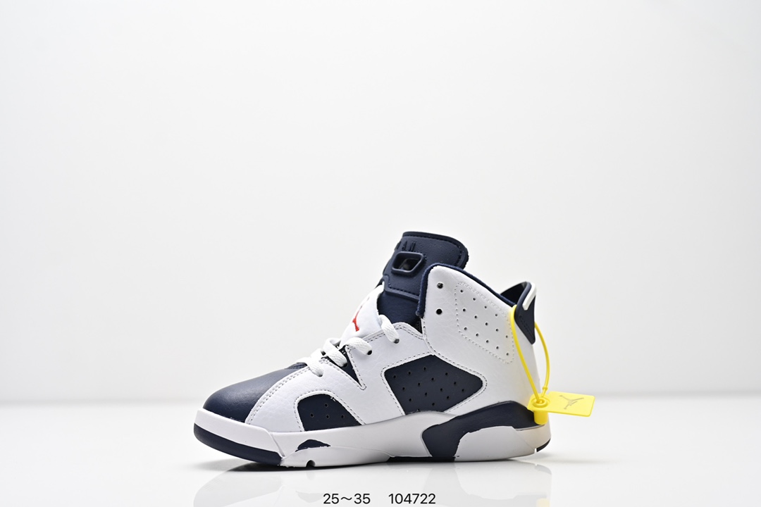 图片[3]-童鞋耐克Nike Air Jordan 6 Retro”Midnight Navy“乔丹AJ6代低帮复古休闲文化篮球鞋 采用纹头层皮鞋面材质#中底注胶及缜密中底拉帮工艺#外置开窗式真Sole气垫装置❗ 货号：384664 104 尺码：25～35 ID：104722-选品中心