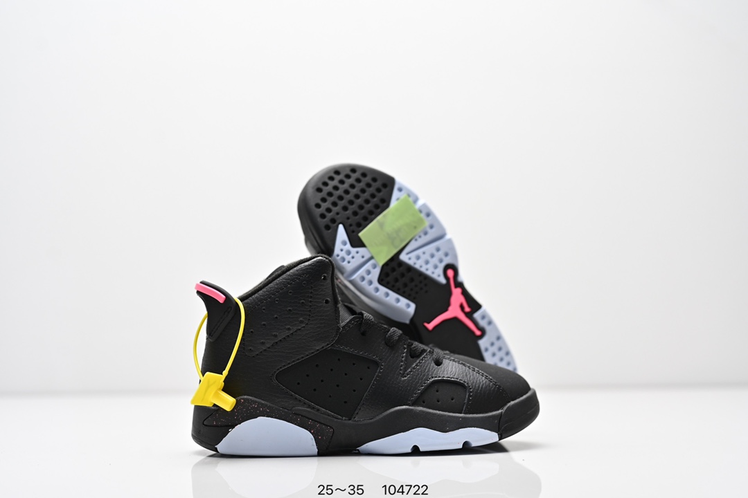 图片[5]-童鞋耐克Nike Air Jordan 6 Retro”Midnight Navy“乔丹AJ6代低帮复古休闲文化篮球鞋 采用纹头层皮鞋面材质#中底注胶及缜密中底拉帮工艺#外置开窗式真Sole气垫装置❗ 货号：384664 104 尺码：25～35 ID：104722-选品中心