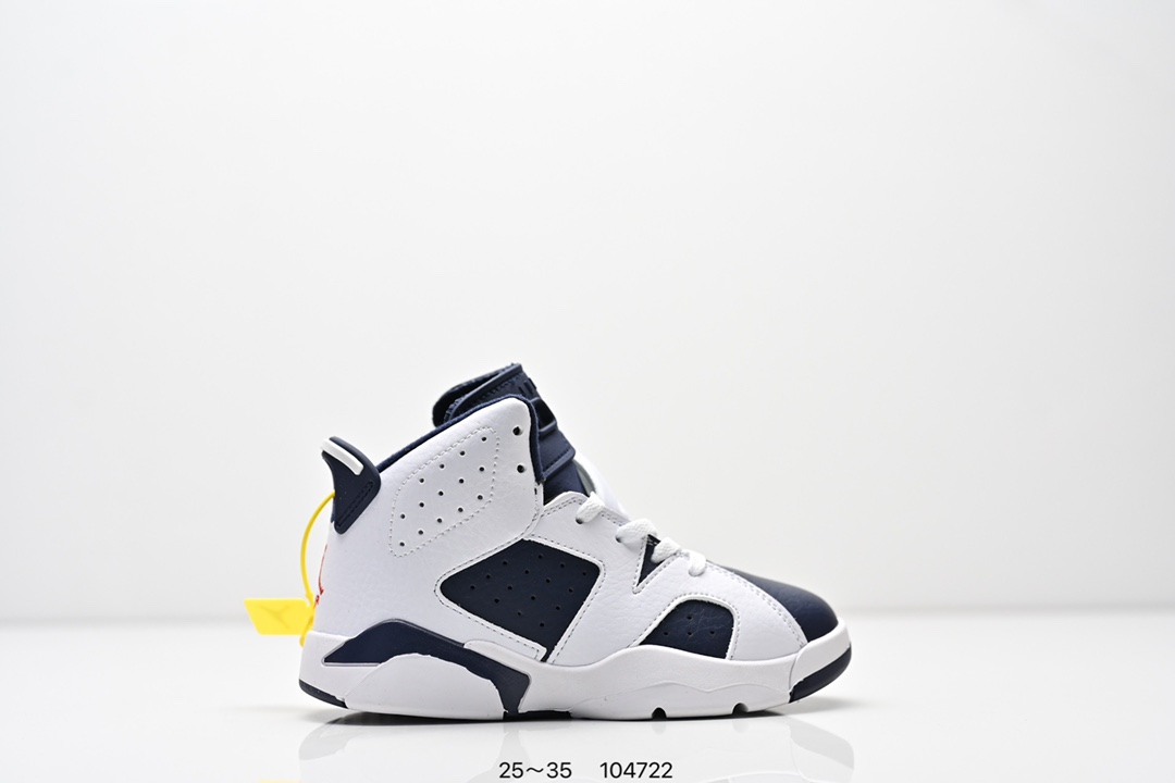图片[3]-集合图 童鞋耐克Nike Air Jordan 6 Retro”Midnight Navy“乔丹AJ6代低帮复古休闲文化篮球鞋 采用纹头层皮鞋面材质#中底注胶及缜密中底拉帮工艺#外置开窗式真Sole气垫装置❗ 货号：384664 104 尺码：25～35 ID：104722-选品中心