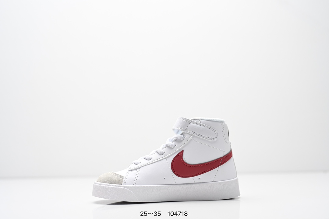 图片[3]-童鞋NK Blazer Low‘77 Jumbo 经典百搭低帮开拓者休闲运动板鞋 真硫化铝楦制作 原厂布料拼接 独家裁片完美鞋型 台湾进口软感荔枝头层皮 原盒真标 正确环保中底✔。 货号：DA4086 100 尺码：看图所示25～35 ID：104718-选品中心