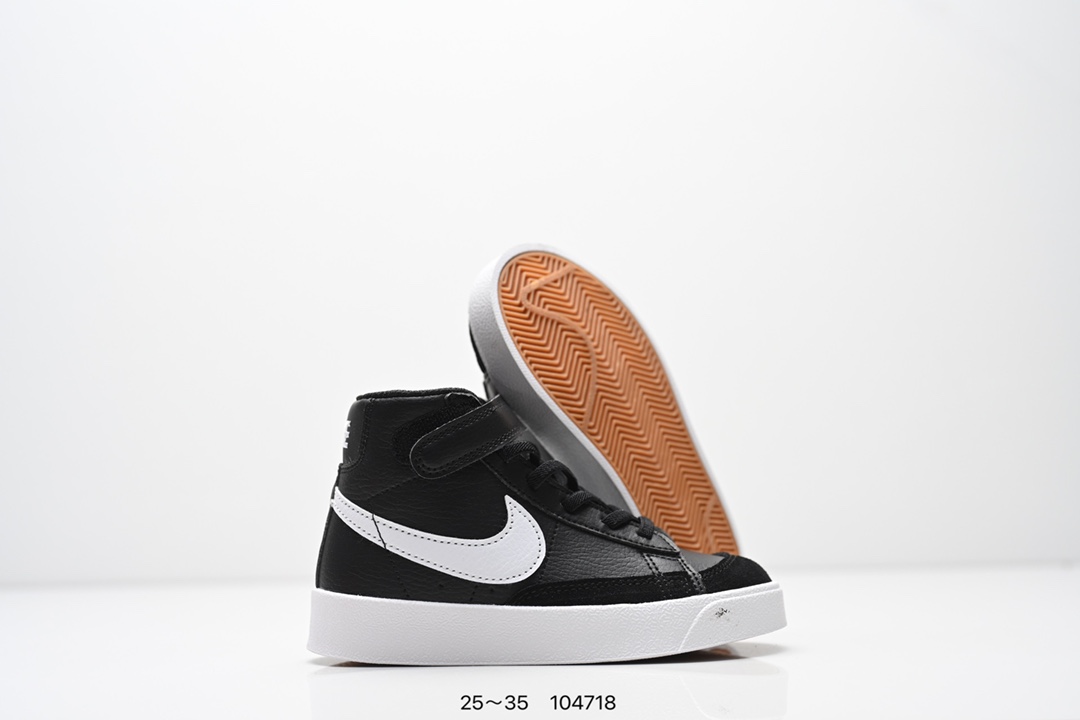 图片[5]-童鞋NK Blazer Low‘77 Jumbo 经典百搭低帮开拓者休闲运动板鞋 真硫化铝楦制作 原厂布料拼接 独家裁片完美鞋型 台湾进口软感荔枝头层皮 原盒真标 正确环保中底✔。 货号：DA4086 100 尺码：看图所示25～35 ID：104718-选品中心