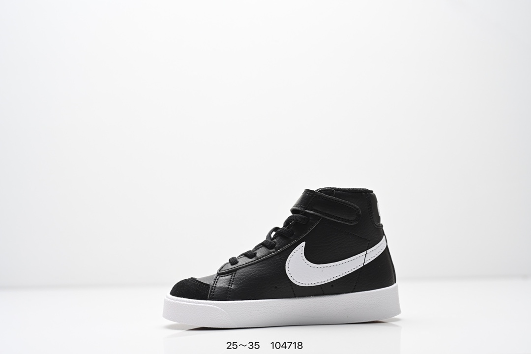 图片[3]-童鞋NK Blazer Low‘77 Jumbo 经典百搭低帮开拓者休闲运动板鞋 真硫化铝楦制作 原厂布料拼接 独家裁片完美鞋型 台湾进口软感荔枝头层皮 原盒真标 正确环保中底✔。 货号：DA4086 100 尺码：看图所示25～35 ID：104718-选品中心