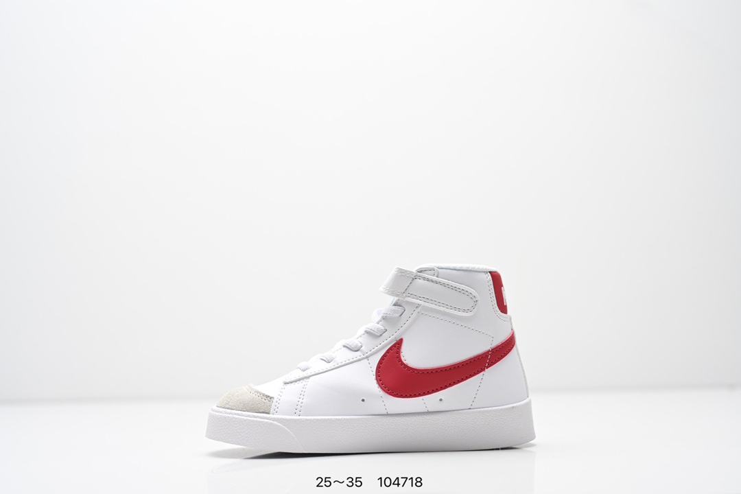 图片[3]-童鞋NK Blazer Low‘77 Jumbo 经典百搭低帮开拓者休闲运动板鞋 真硫化铝楦制作 原厂布料拼接 独家裁片完美鞋型 台湾进口软感荔枝头层皮 原盒真标 正确环保中底✔。 货号：DA4086 100 尺码：看图所示25～35 ID：104718-选品中心