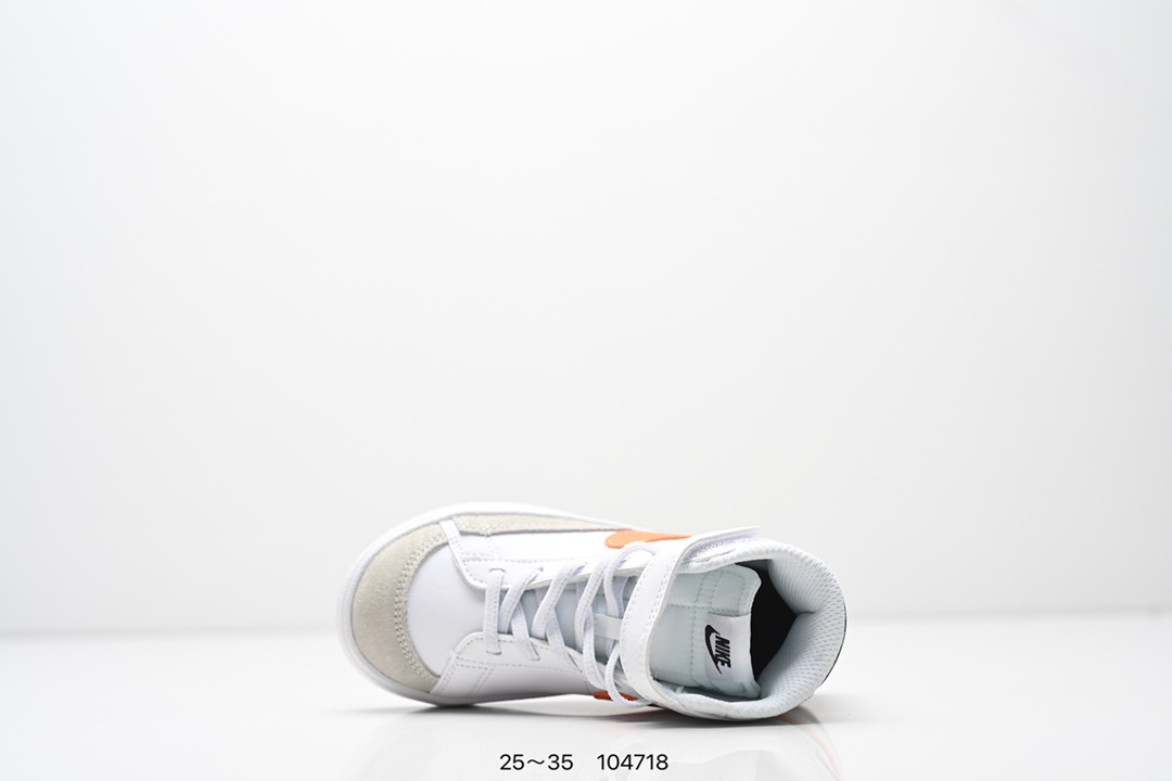 图片[4]-童鞋NK Blazer Low‘77 Jumbo 经典百搭低帮开拓者休闲运动板鞋 真硫化铝楦制作 原厂布料拼接 独家裁片完美鞋型 台湾进口软感荔枝头层皮 原盒真标 正确环保中底✔。 货号：DA4086 100 尺码：看图所示25～35 ID：104718-选品中心