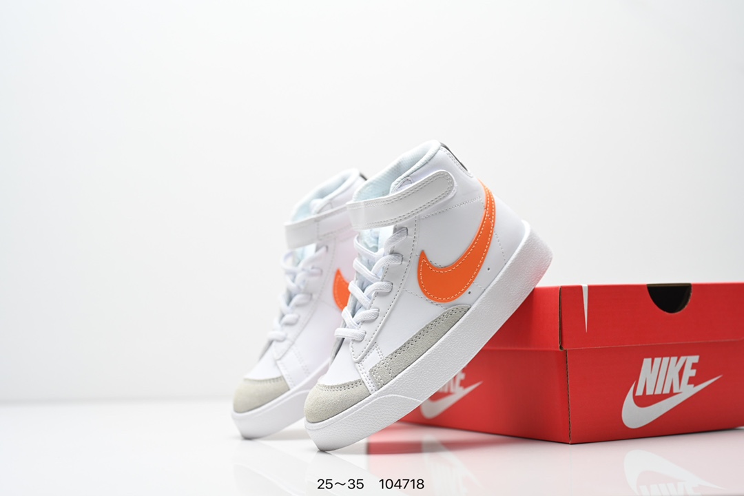 图片[9]-童鞋NK Blazer Low‘77 Jumbo 经典百搭低帮开拓者休闲运动板鞋 真硫化铝楦制作 原厂布料拼接 独家裁片完美鞋型 台湾进口软感荔枝头层皮 原盒真标 正确环保中底✔。 货号：DA4086 100 尺码：看图所示25～35 ID：104718-选品中心