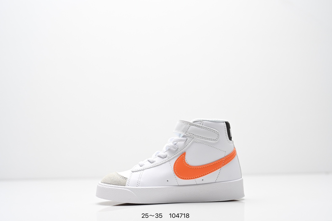 图片[3]-童鞋NK Blazer Low‘77 Jumbo 经典百搭低帮开拓者休闲运动板鞋 真硫化铝楦制作 原厂布料拼接 独家裁片完美鞋型 台湾进口软感荔枝头层皮 原盒真标 正确环保中底✔。 货号：DA4086 100 尺码：看图所示25～35 ID：104718-选品中心