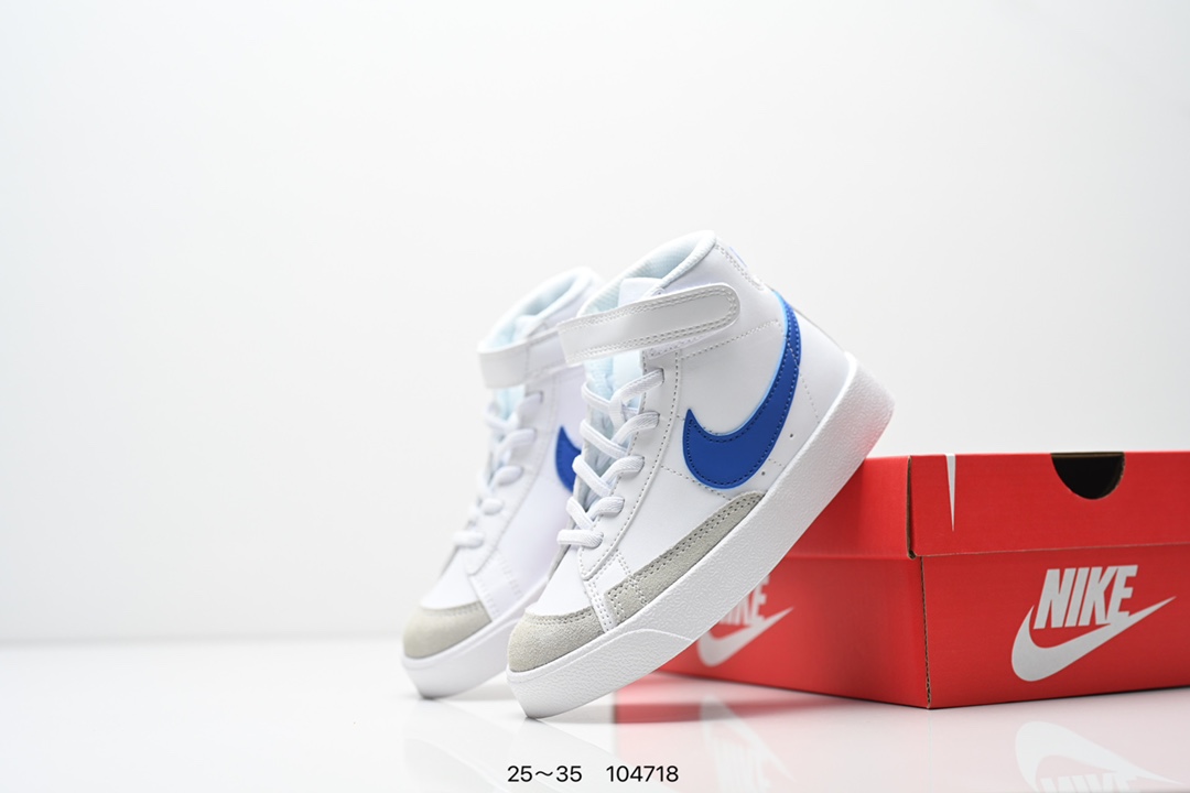 图片[9]-童鞋NK Blazer Low‘77 Jumbo 经典百搭低帮开拓者休闲运动板鞋 真硫化铝楦制作 原厂布料拼接 独家裁片完美鞋型 台湾进口软感荔枝头层皮 原盒真标 正确环保中底✔。 货号：DA4086 100 尺码：看图所示25～35 ID：104718-选品中心