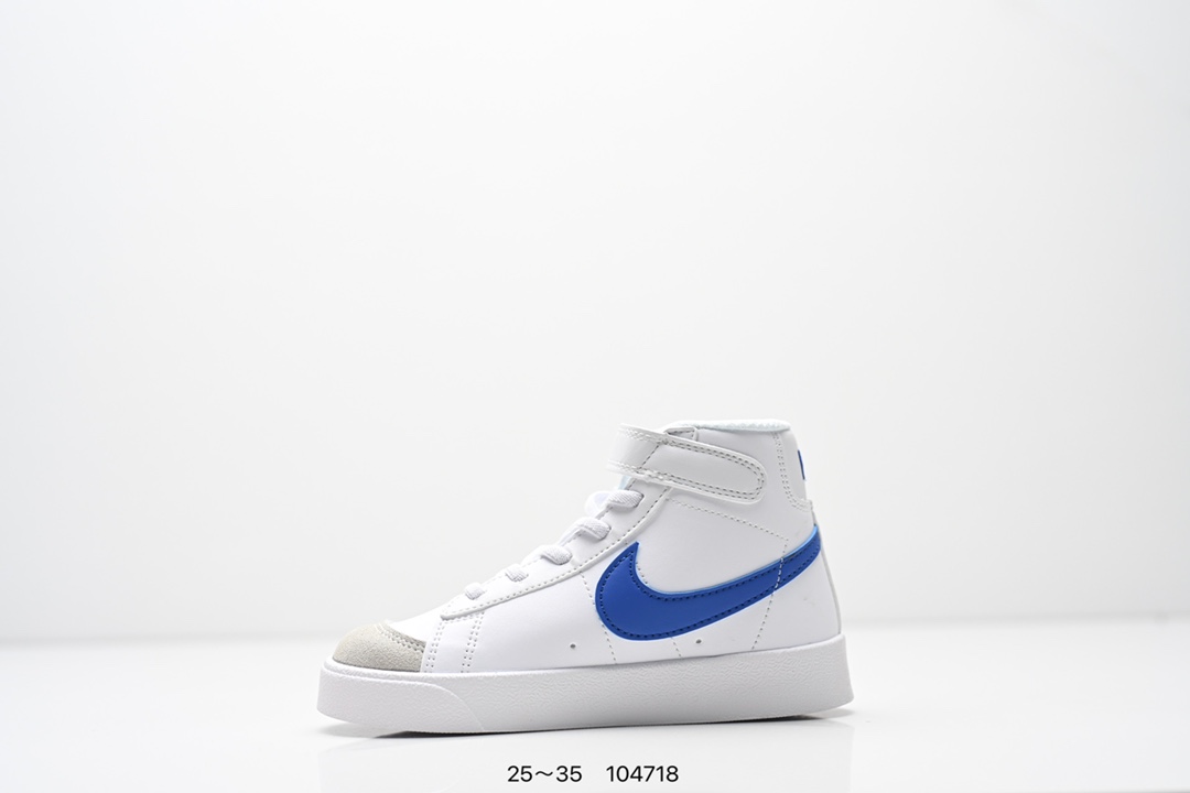 图片[3]-童鞋NK Blazer Low‘77 Jumbo 经典百搭低帮开拓者休闲运动板鞋 真硫化铝楦制作 原厂布料拼接 独家裁片完美鞋型 台湾进口软感荔枝头层皮 原盒真标 正确环保中底✔。 货号：DA4086 100 尺码：看图所示25～35 ID：104718-选品中心