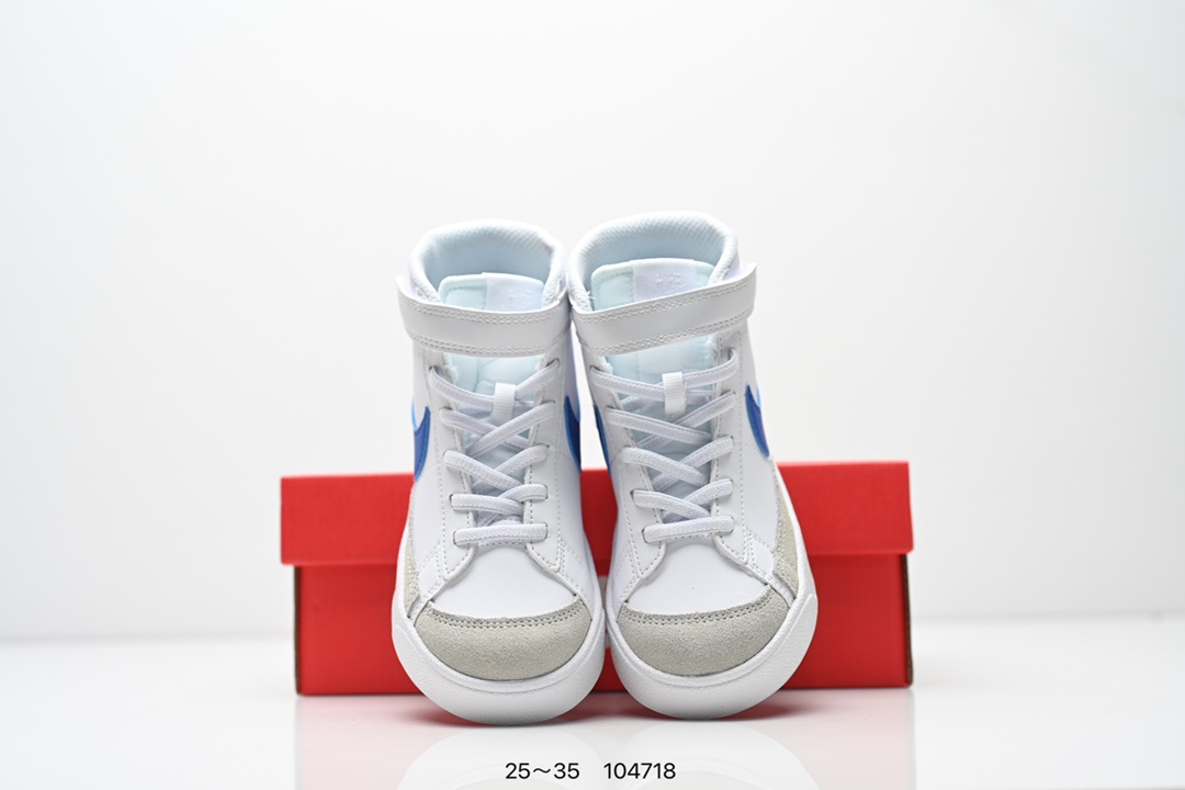 图片[8]-童鞋NK Blazer Low‘77 Jumbo 经典百搭低帮开拓者休闲运动板鞋 真硫化铝楦制作 原厂布料拼接 独家裁片完美鞋型 台湾进口软感荔枝头层皮 原盒真标 正确环保中底✔。 货号：DA4086 100 尺码：看图所示25～35 ID：104718-选品中心