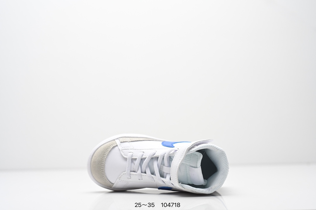 图片[4]-童鞋NK Blazer Low‘77 Jumbo 经典百搭低帮开拓者休闲运动板鞋 真硫化铝楦制作 原厂布料拼接 独家裁片完美鞋型 台湾进口软感荔枝头层皮 原盒真标 正确环保中底✔。 货号：DA4086 100 尺码：看图所示25～35 ID：104718-选品中心