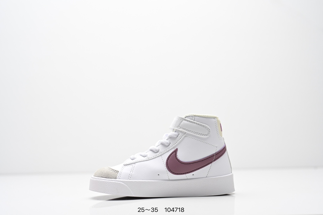 图片[3]-童鞋NK Blazer Low‘77 Jumbo 经典百搭低帮开拓者休闲运动板鞋 真硫化铝楦制作 原厂布料拼接 独家裁片完美鞋型 台湾进口软感荔枝头层皮 原盒真标 正确环保中底✔。 货号：DA4086 100 尺码：看图所示25～35 ID：104718-选品中心