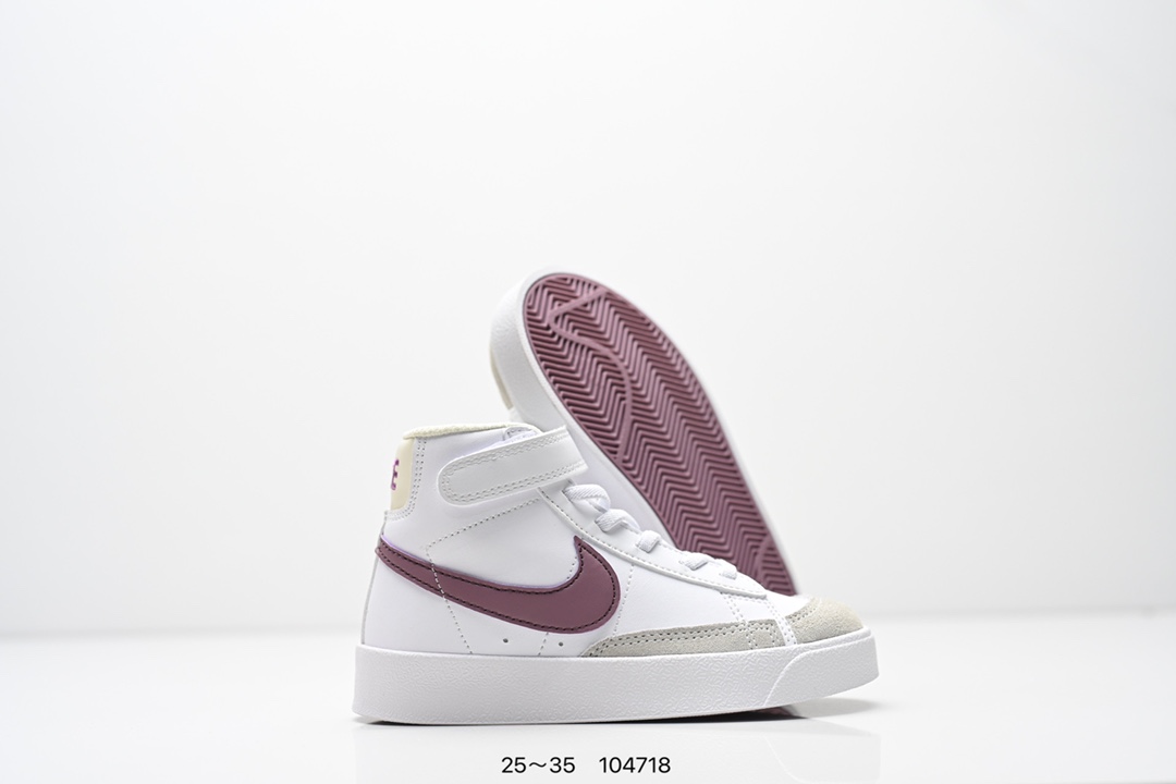 图片[5]-童鞋NK Blazer Low‘77 Jumbo 经典百搭低帮开拓者休闲运动板鞋 真硫化铝楦制作 原厂布料拼接 独家裁片完美鞋型 台湾进口软感荔枝头层皮 原盒真标 正确环保中底✔。 货号：DA4086 100 尺码：看图所示25～35 ID：104718-选品中心