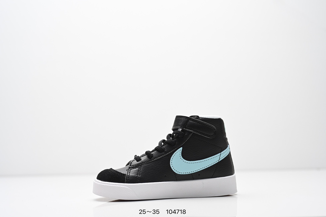 图片[3]-童鞋NK Blazer Low‘77 Jumbo 经典百搭低帮开拓者休闲运动板鞋 真硫化铝楦制作 原厂布料拼接 独家裁片完美鞋型 台湾进口软感荔枝头层皮 原盒真标 正确环保中底✔。 货号：DA4086 100 尺码：看图所示25～35 ID：104718-选品中心