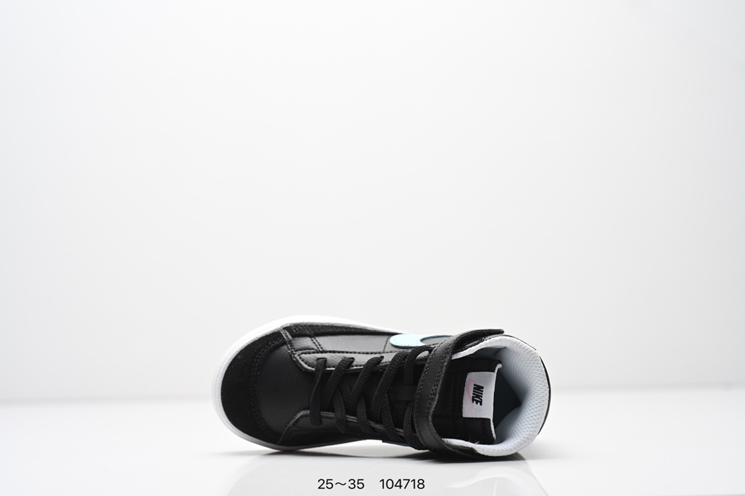 图片[4]-童鞋NK Blazer Low‘77 Jumbo 经典百搭低帮开拓者休闲运动板鞋 真硫化铝楦制作 原厂布料拼接 独家裁片完美鞋型 台湾进口软感荔枝头层皮 原盒真标 正确环保中底✔。 货号：DA4086 100 尺码：看图所示25～35 ID：104718-选品中心