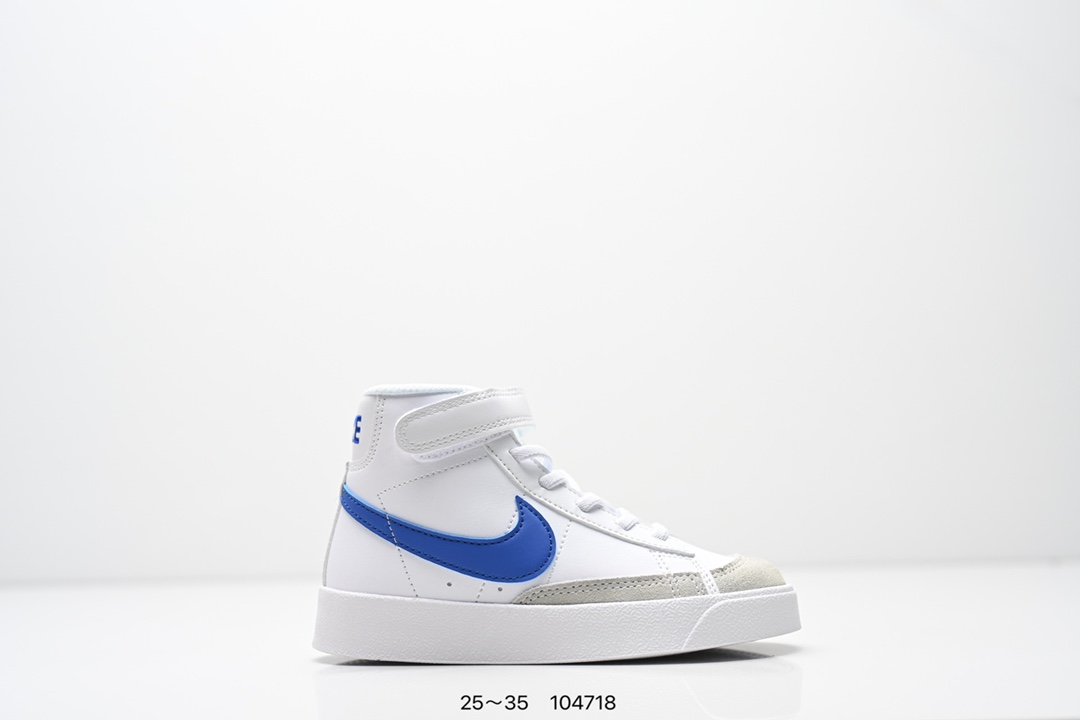 图片[3]-集合 童鞋NK Blazer Low‘77 Jumbo 经典百搭低帮开拓者休闲运动板鞋 真硫化铝楦制作 原厂布料拼接 独家裁片完美鞋型 台湾进口软感荔枝头层皮 原盒真标 正确环保中底✔。 货号：DA4086 100 尺码：看图所示25～35 ID：104718-选品中心