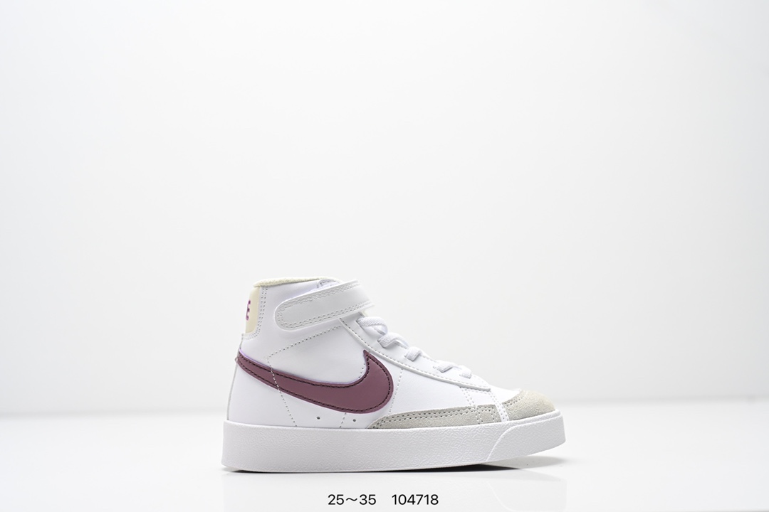 图片[2]-集合 童鞋NK Blazer Low‘77 Jumbo 经典百搭低帮开拓者休闲运动板鞋 真硫化铝楦制作 原厂布料拼接 独家裁片完美鞋型 台湾进口软感荔枝头层皮 原盒真标 正确环保中底✔。 货号：DA4086 100 尺码：看图所示25～35 ID：104718-选品中心